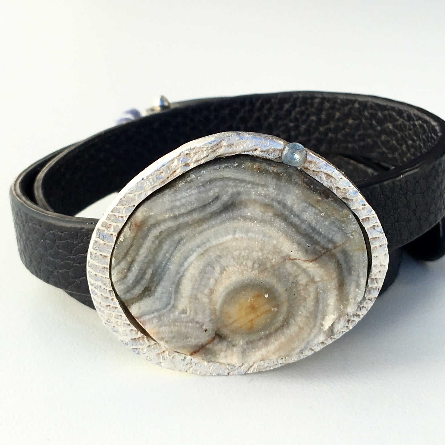 Armband Achatstein mit Sepia guss