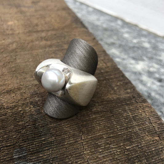 Silber Ring 925 mit perele oder Tieraugen