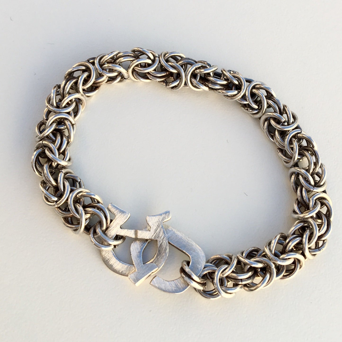 Armband Silber Königkette und Buchstaben Verschlus A&G