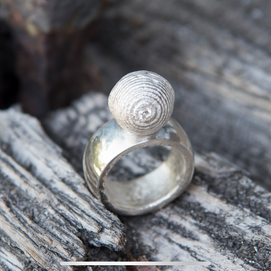 Silber Ring mit Speia Kugel