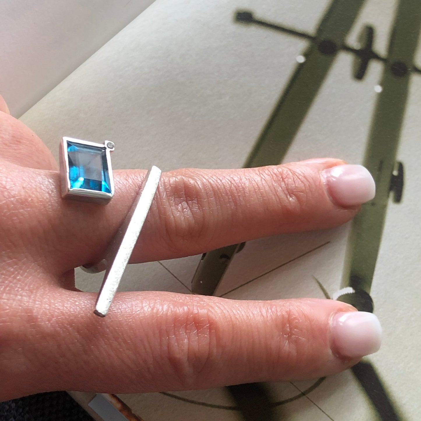 LIBERTÉ Ring  Blue Topaz & Diamond