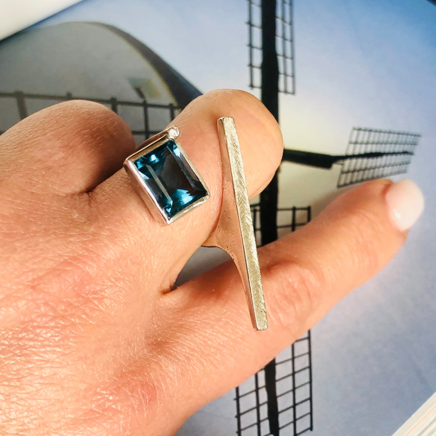 LIBERTÉ Ring  Blue Topaz & Diamond