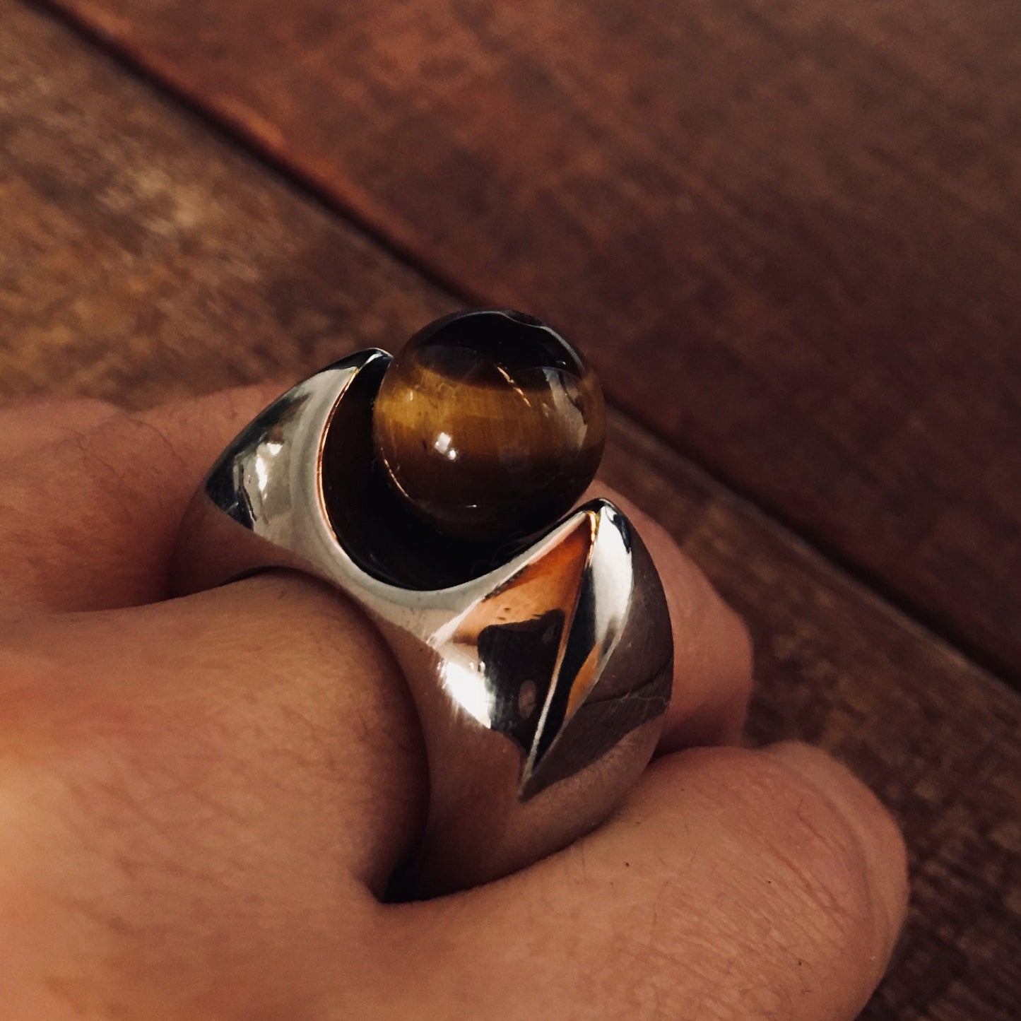 Silber Ring 925 mit perele oder Tieraugen