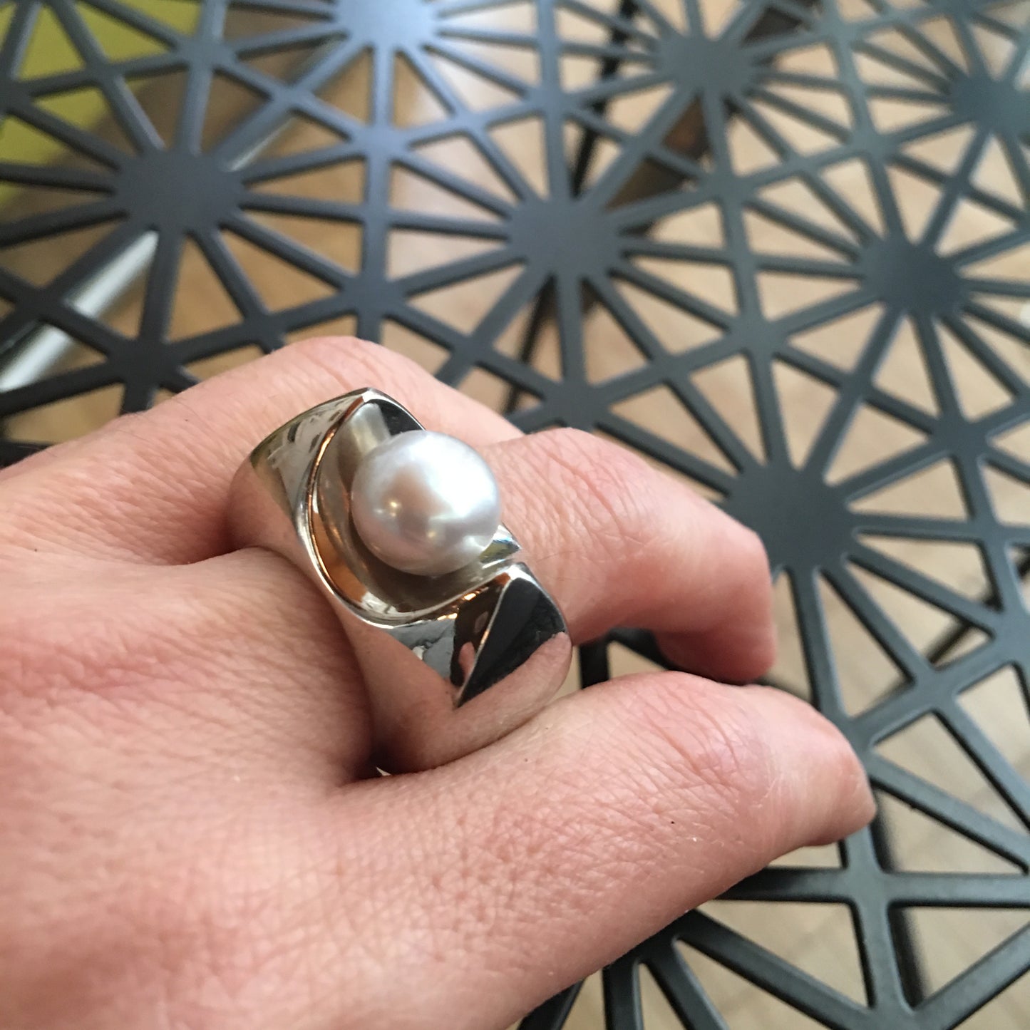 Silber Ring 925 mit perele oder Tieraugen